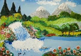 Pintura de naturaleza de Eşref Armağan pintor ciego
